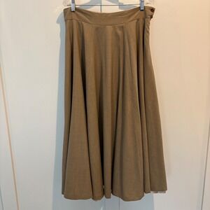 Eskandar Skirt 2 Large XL Brown Wool Cashmere Full Flare Lined Long Made England